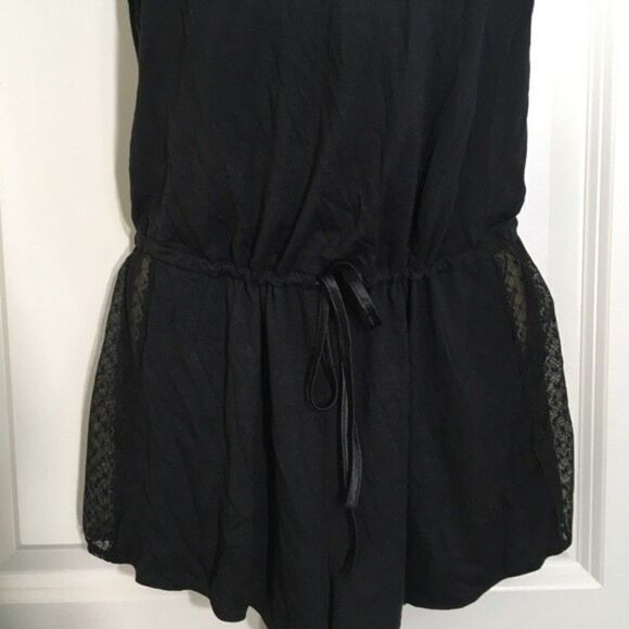NWT VICTORIA'S SECRET SHEER TRIM BLACK ROMPER PJ LOUNGEWEAR SMALL‎ - Picture 4 of 9